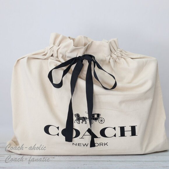 NEW Coach Drawstring Dust Bag Gift Bag Storage Cover Bag 100% Cotton - Picture 1 of 3